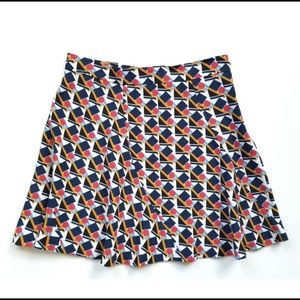 Zara Seamed Printed Mini Skirt